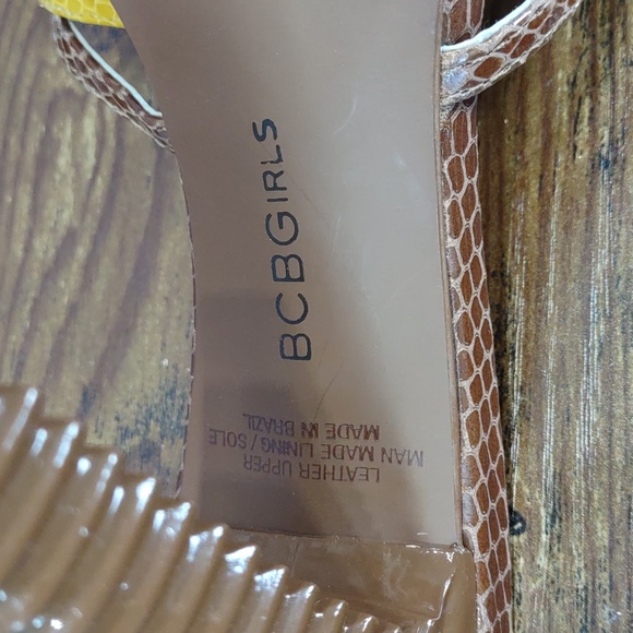 BCBGirls "Elliot" Multi Color Strappy Snakeskin Stiletto Slides - Picture 11 of 14